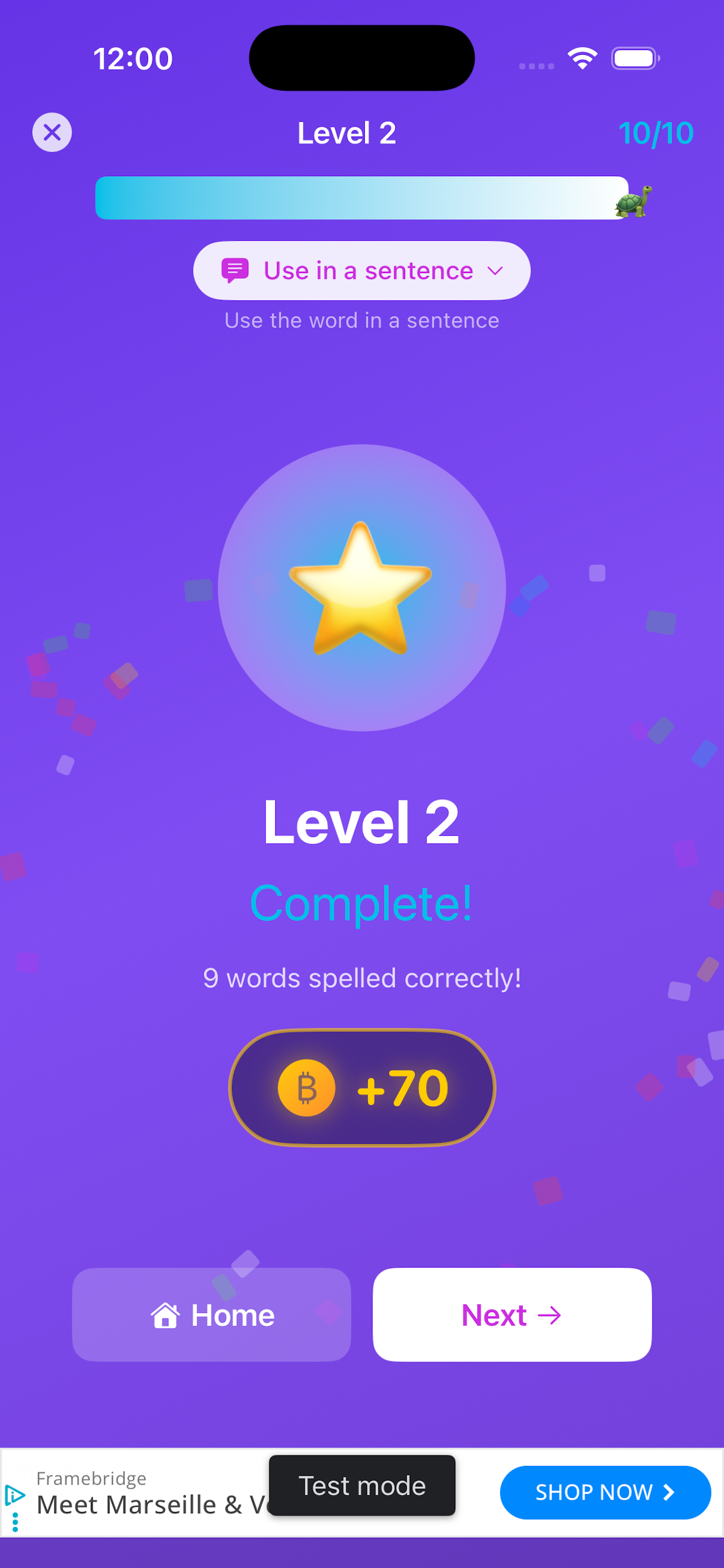 SpellFlare Level Complete